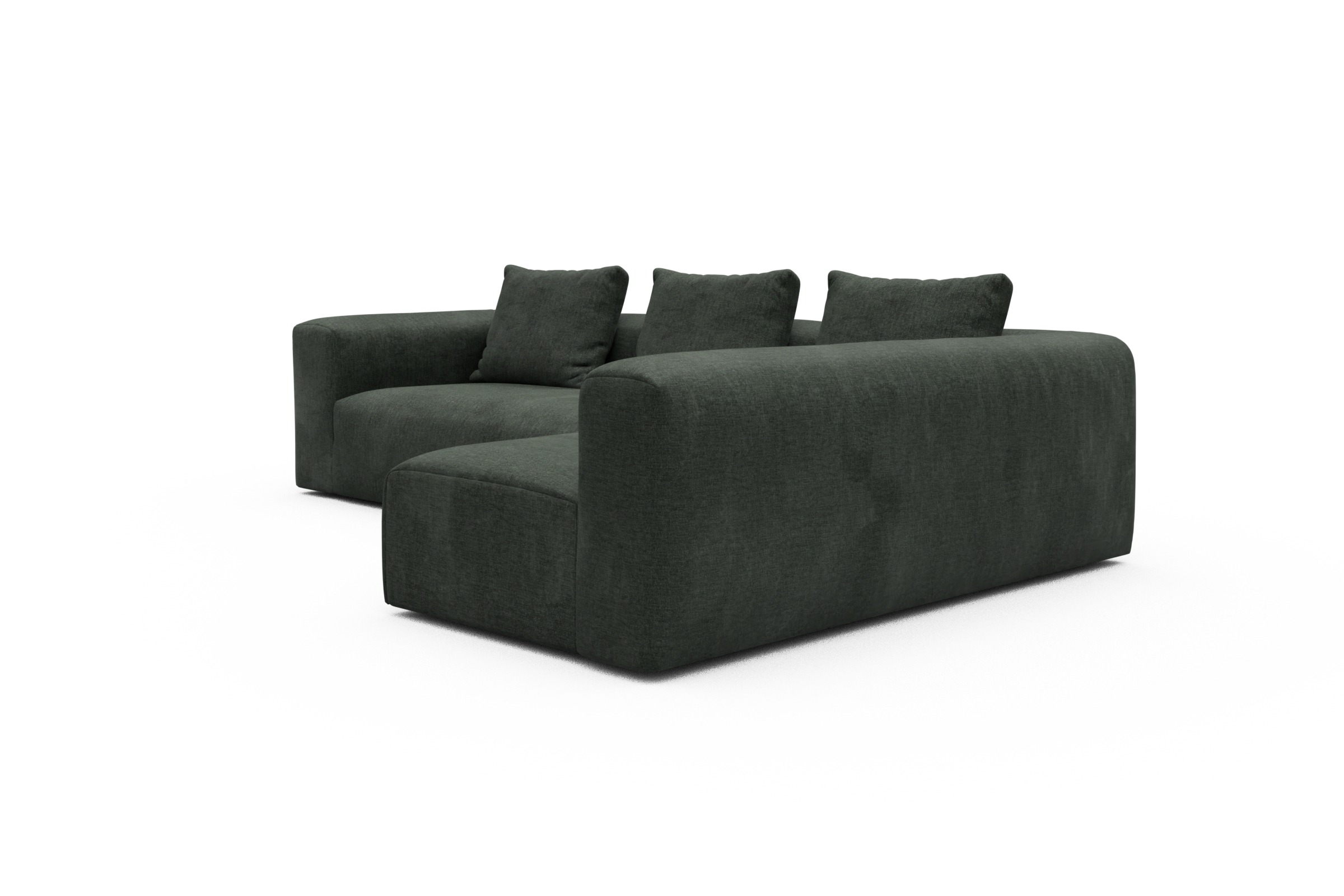 Ecksofa Fred 2x 2,5-Sitzer rechts offen Aivi-Pine-Green