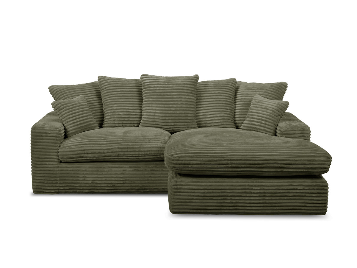 Bobochic Nevada Ecksofa Breitcord weich Grün