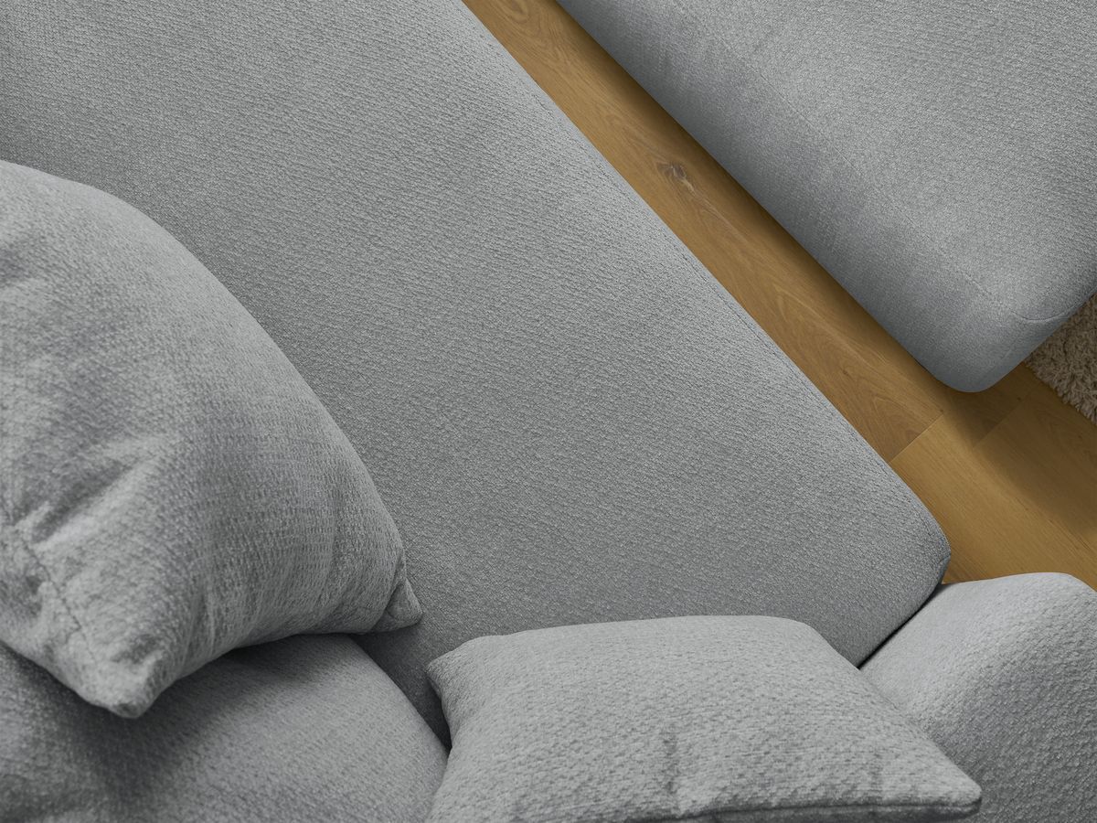 Bobochic Sidonie Schlafsofa 4-Sitzer mit Bettkasten und Pouf Melange-Stoff Dunkelgrau
