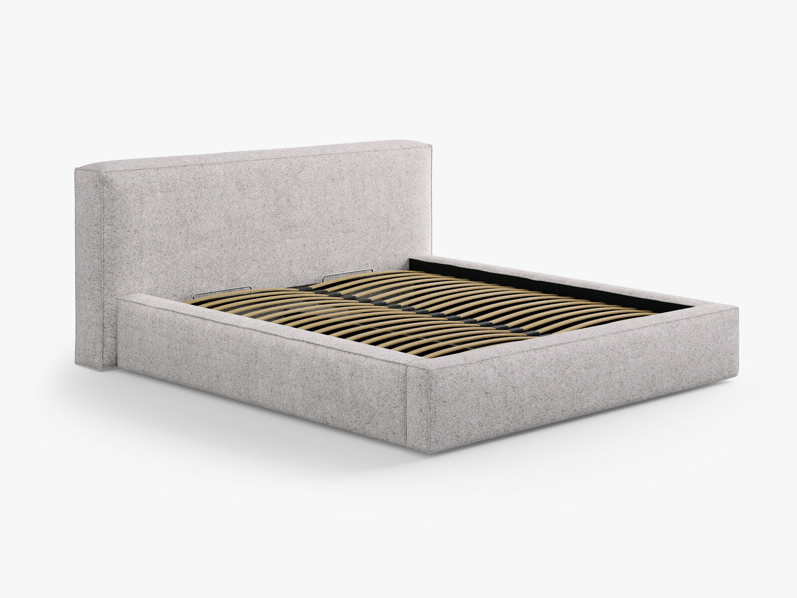 Micadoni Olivia Samtiger Kopfteil Strukturierter Stoff Puente Beige Melange 209x100