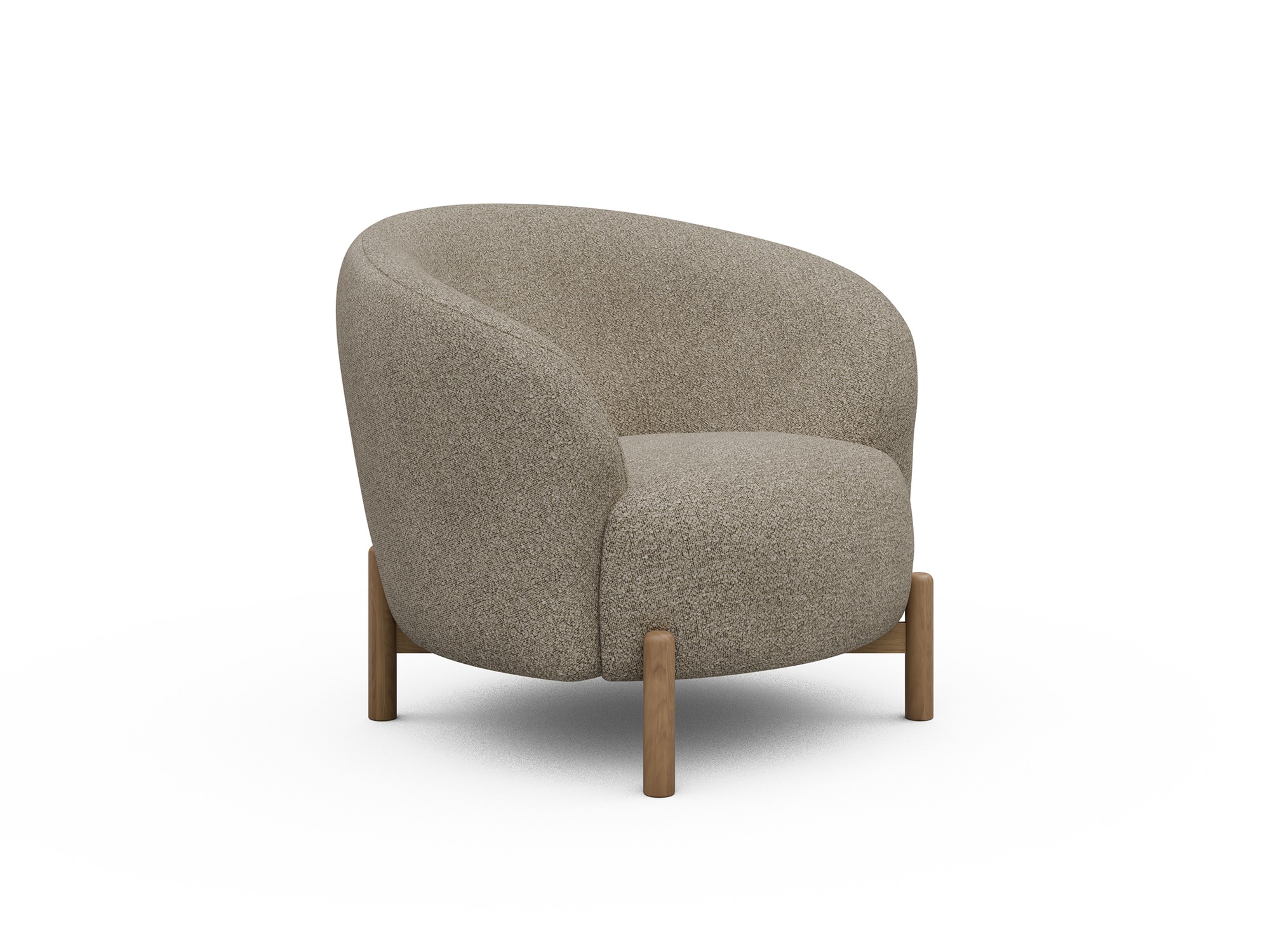 Sessel Ronda Holzbeine Eiche Natur Boucle Skandi 539-Beige