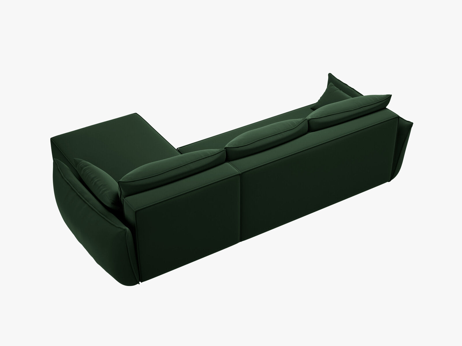 Micadoni Kaelle Ecksofa 4-Sitzer mit Schlaffunktion Links Samt Bluvel Flaschengrün