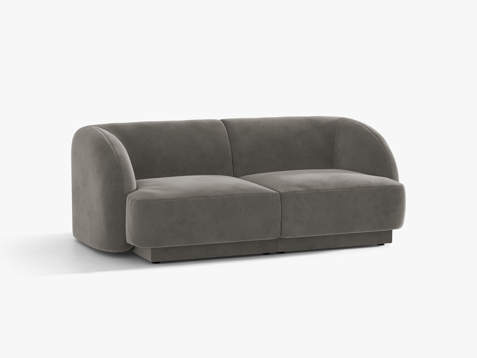 Micadoni Sofa Miley 2-Sitzer Samt Bluvel Hellgrau