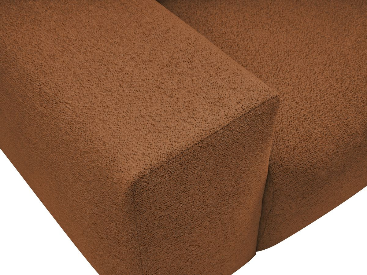 Bobochic Voltaire Ecksofa mit Schlaffunktion und Bettkasten und Pouf Melange-Stoff Orange