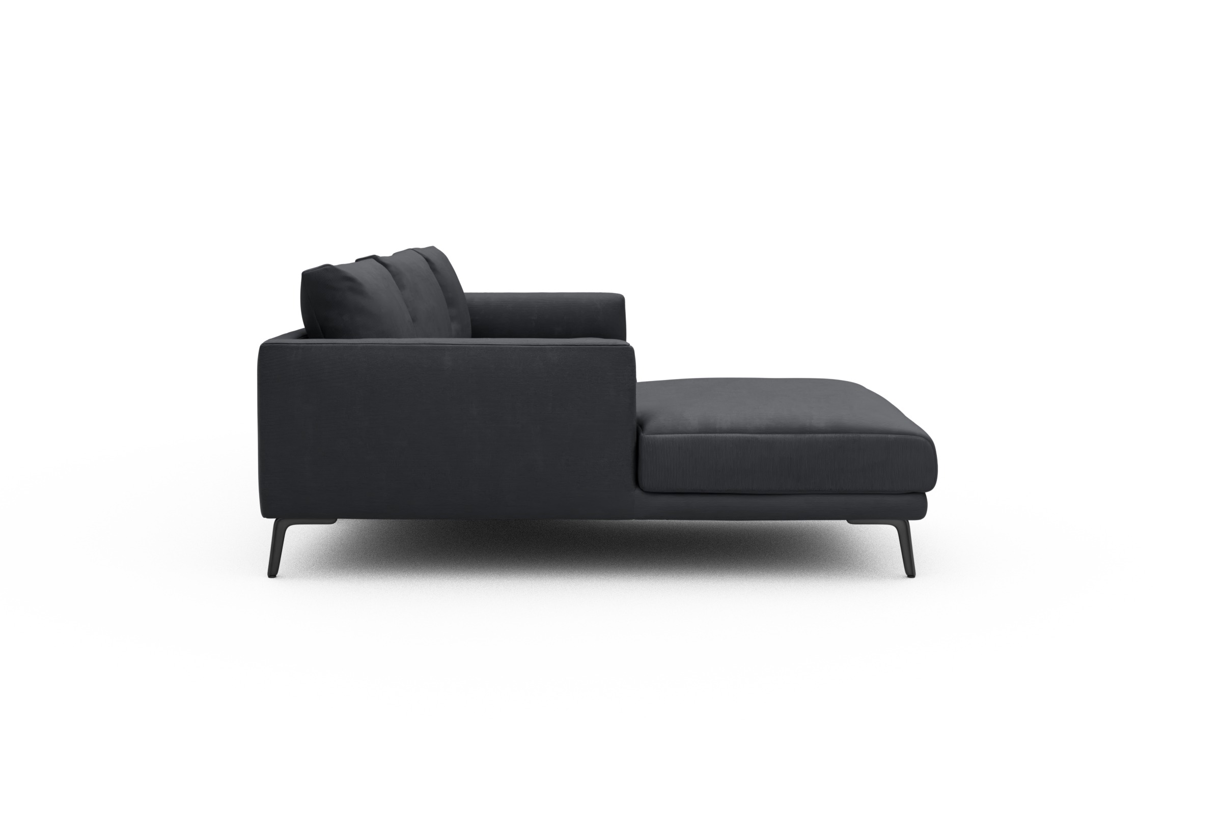 Ecksofa Karl Chaiselongue links mit 2,5-Sitzer Cordufine-Slate-Grey