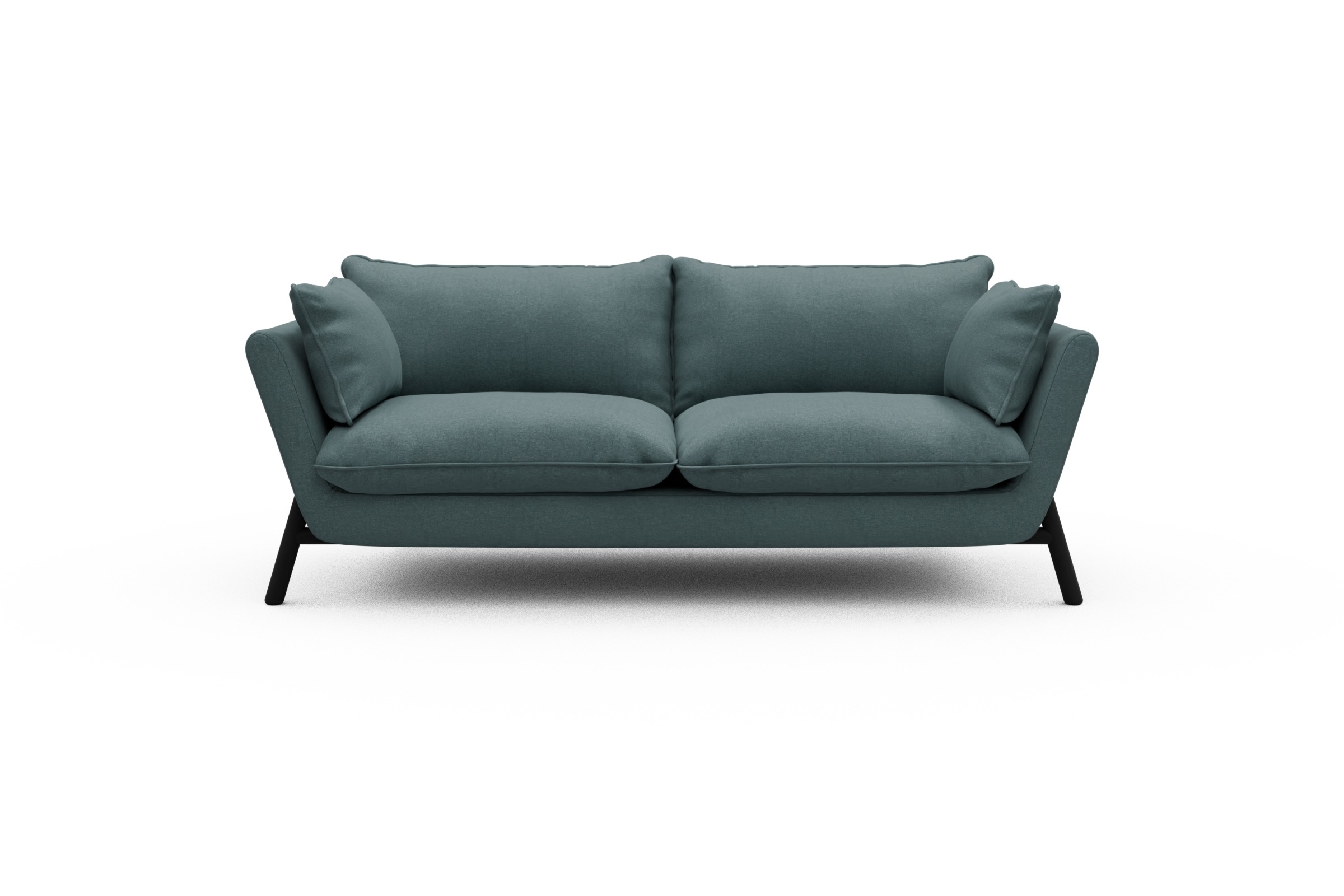 Skandi Home Sofa Emil PREMIUM 2-Sitzer Beinfarbe Eiche Schwarz Satya-Niagara moebelfaktor