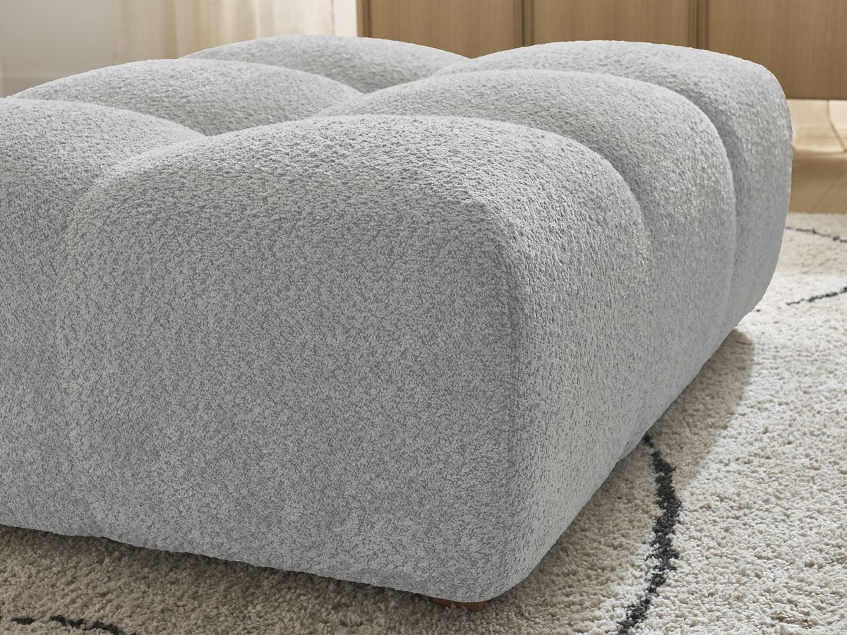 Bobochic Anakin Pouf Bouclé-Stoff Hellgrau