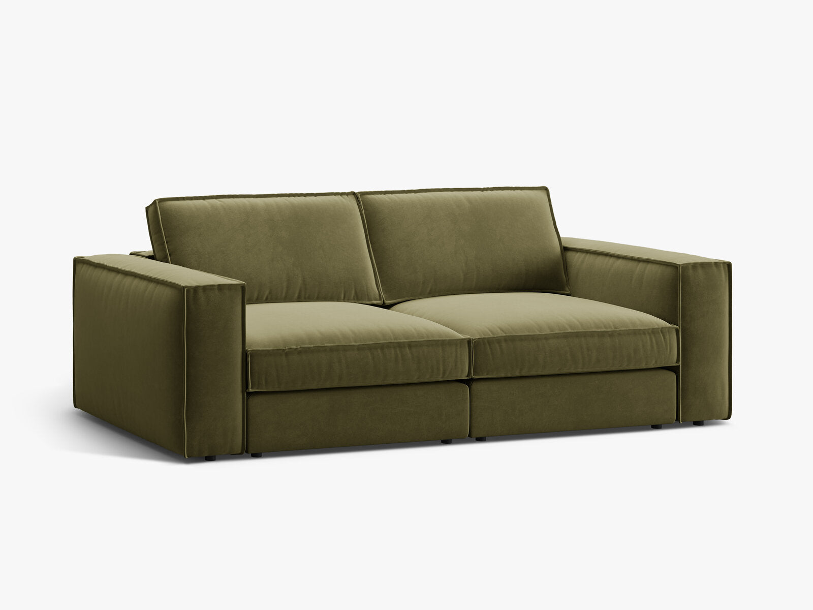 Micadoni modulares Sofa Pola 3-Sitzer Samt Salvador Grün