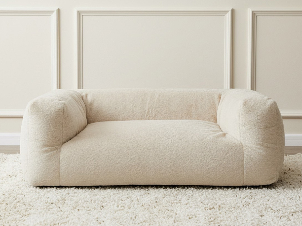 Bobochic Salto Hundekorb Kunstfell Beige, Größe M (80 cm)