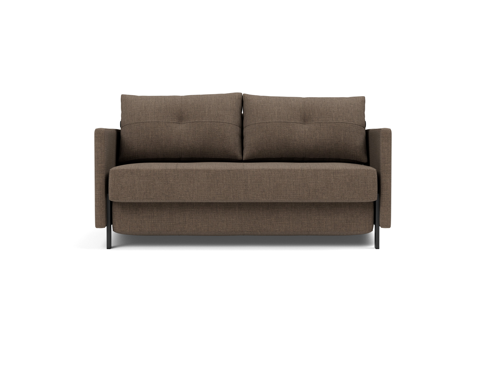 Schlafsofa Cubed mit Armlehnen 140 Chenille Esina 411-Cedar-Brown