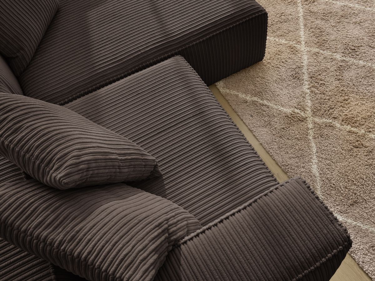 Bobochic Nina Ecksofa Cordsamt Braun Ecke rechts