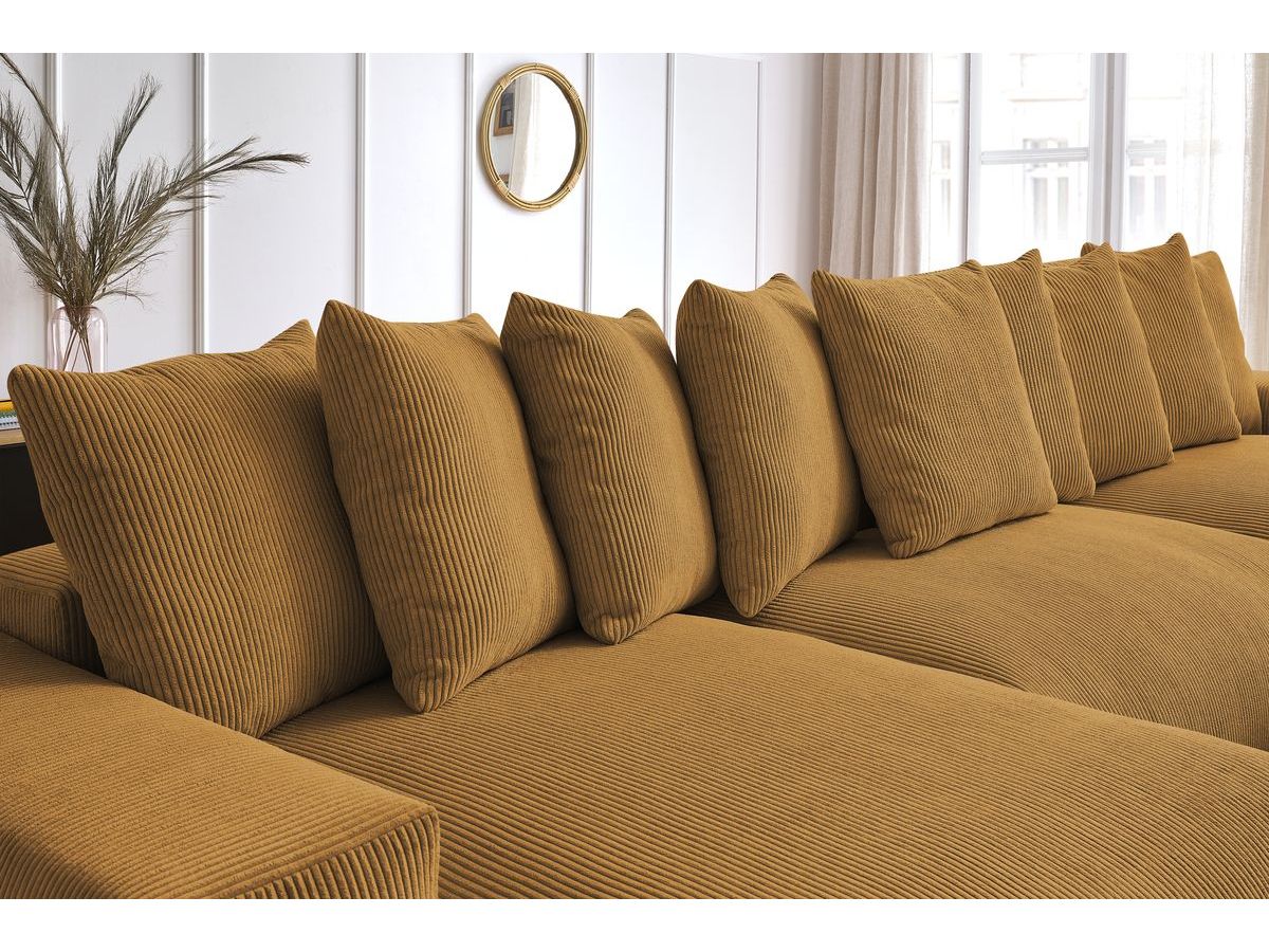 Bobochic Voltaire Wohnlandschaft 420 × 165 cm Cordsamt Gelb
