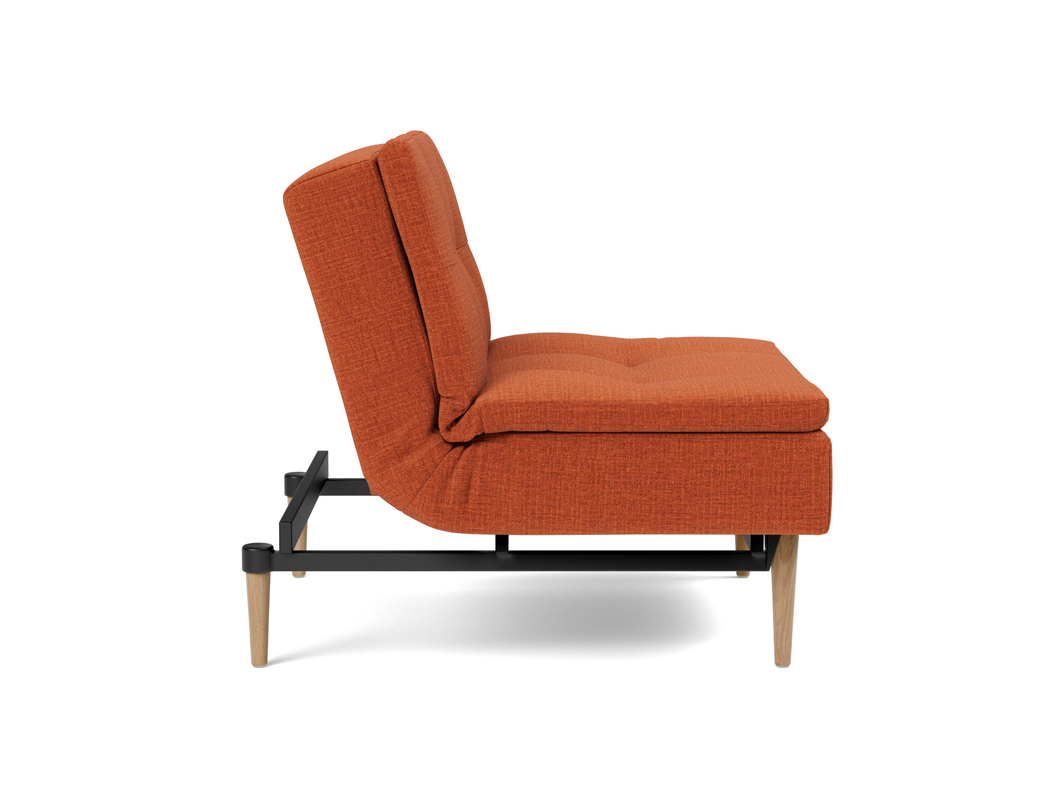 Sessel Dublexo Chenille Esina 412-Rust-Orange Beine Styletto Eiche hell