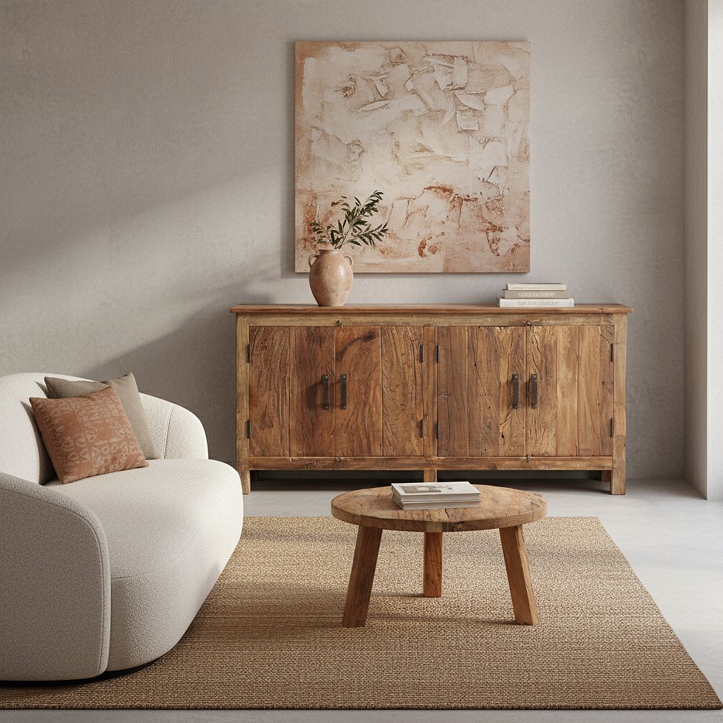 Raw Materials Sideboard Recyclingholz 172cm 4 Türen