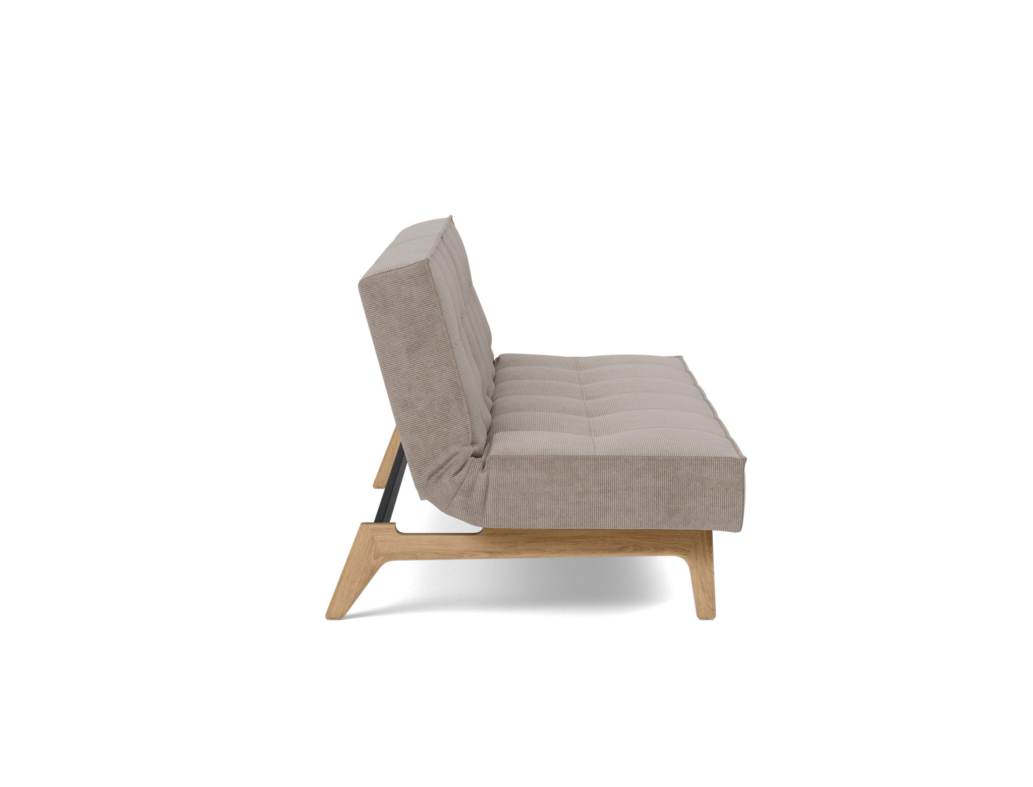 Schlafsofa Splitback Kord Cordufine 318-Beige Beine Eiche