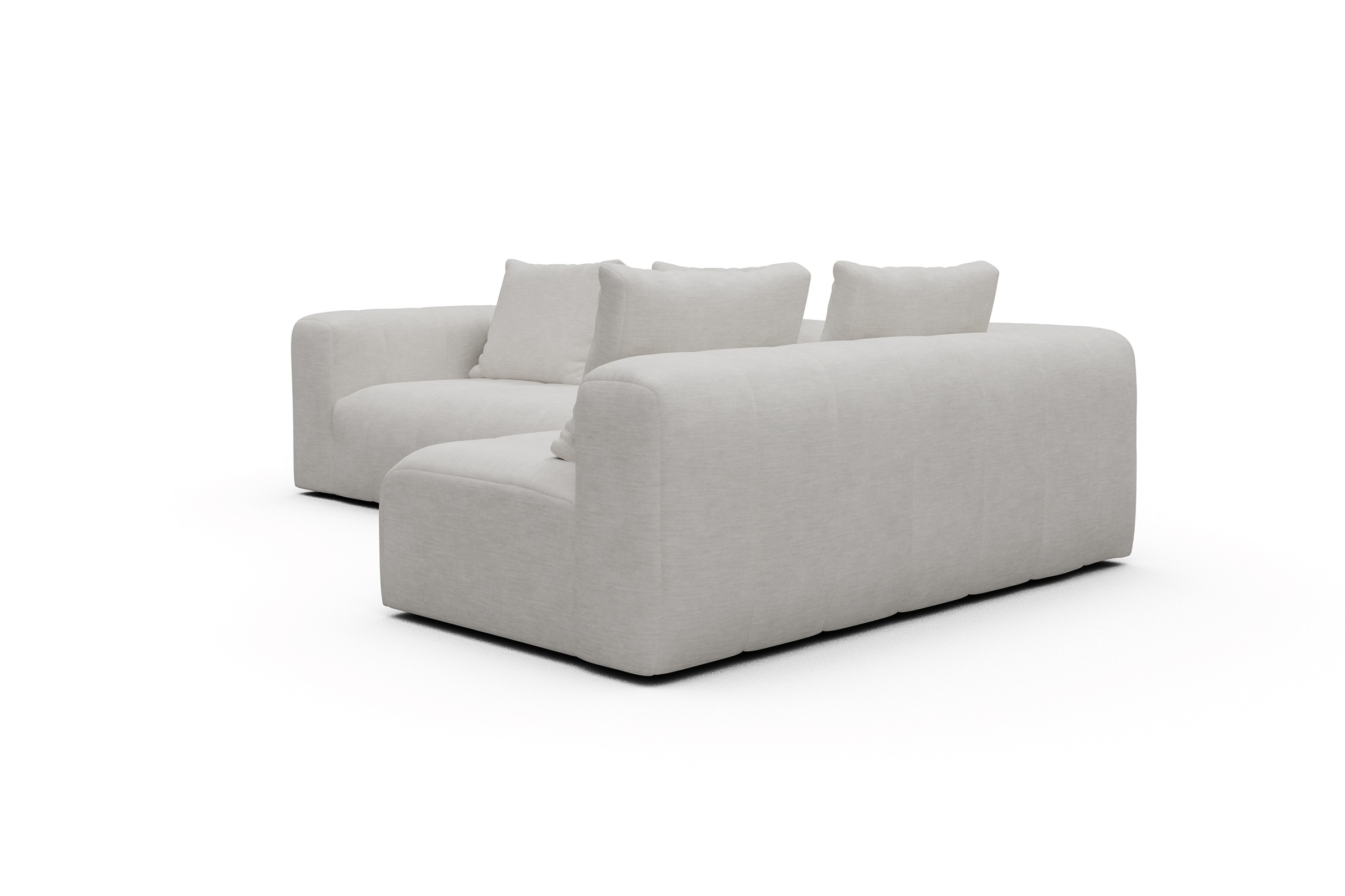 Ecksofa Hugo 2x 2,5-Sitzer Armlehne links Vivus-Dusty-Off-White