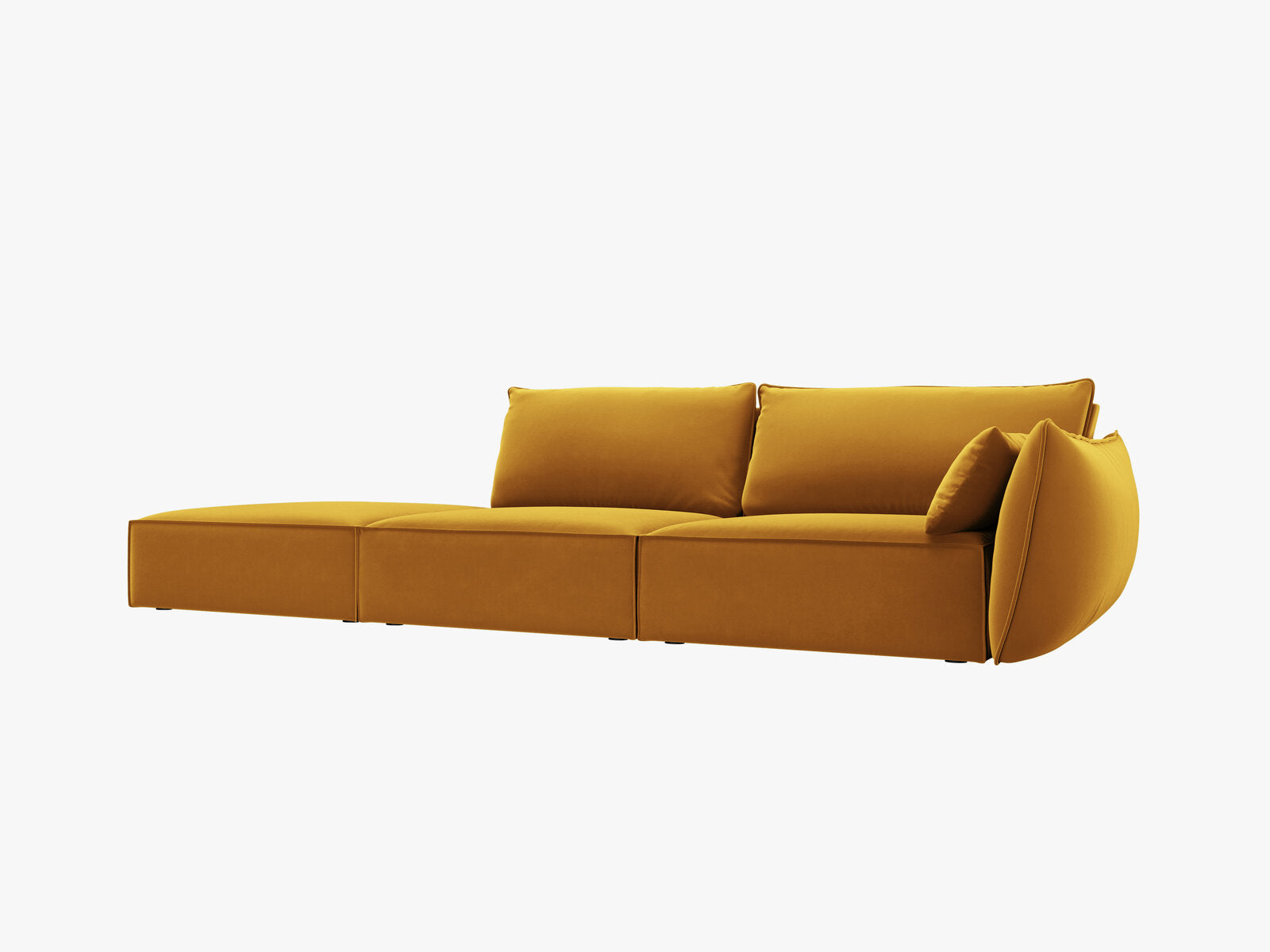 Micadoni Sofa Kaelle 4-Sitzer Links Samt Bluvel Gelb