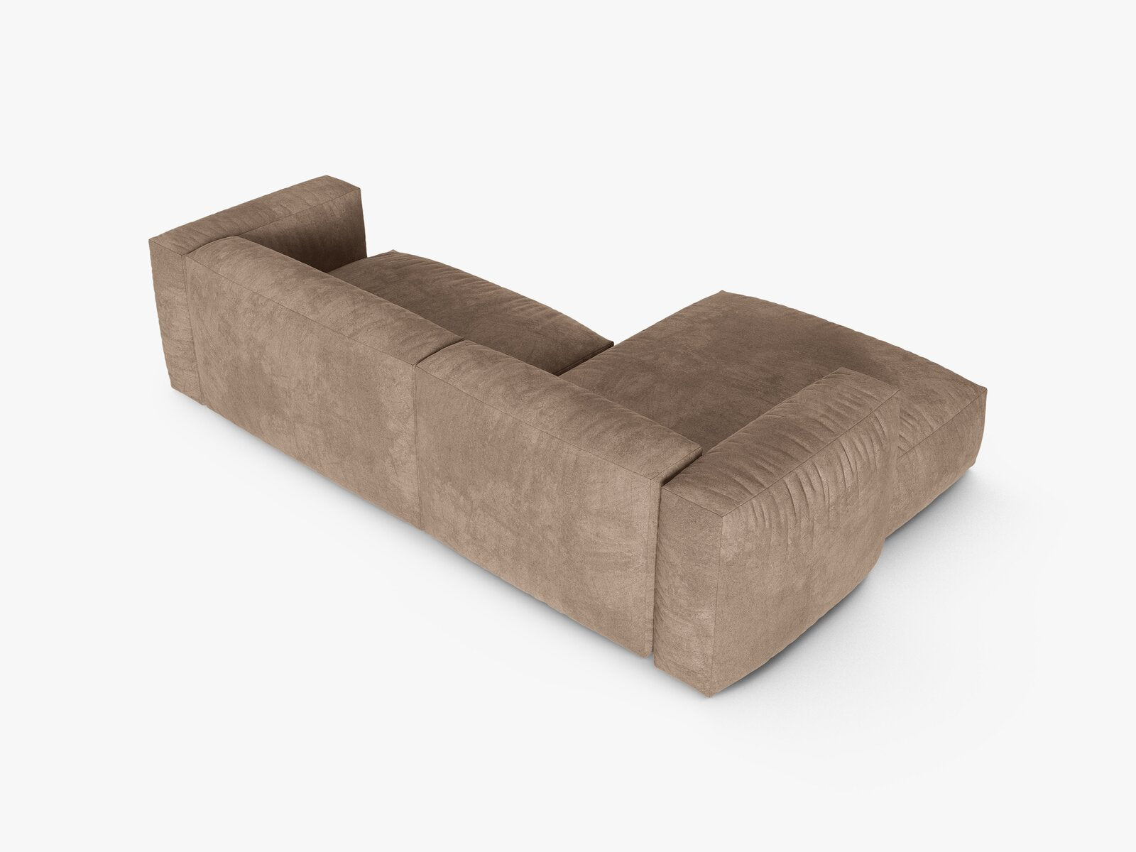 Micadoni Ecksofa Martina 2-Sitzer 90cm Sitztiefe Links Samt Vogue Dunkelbeige