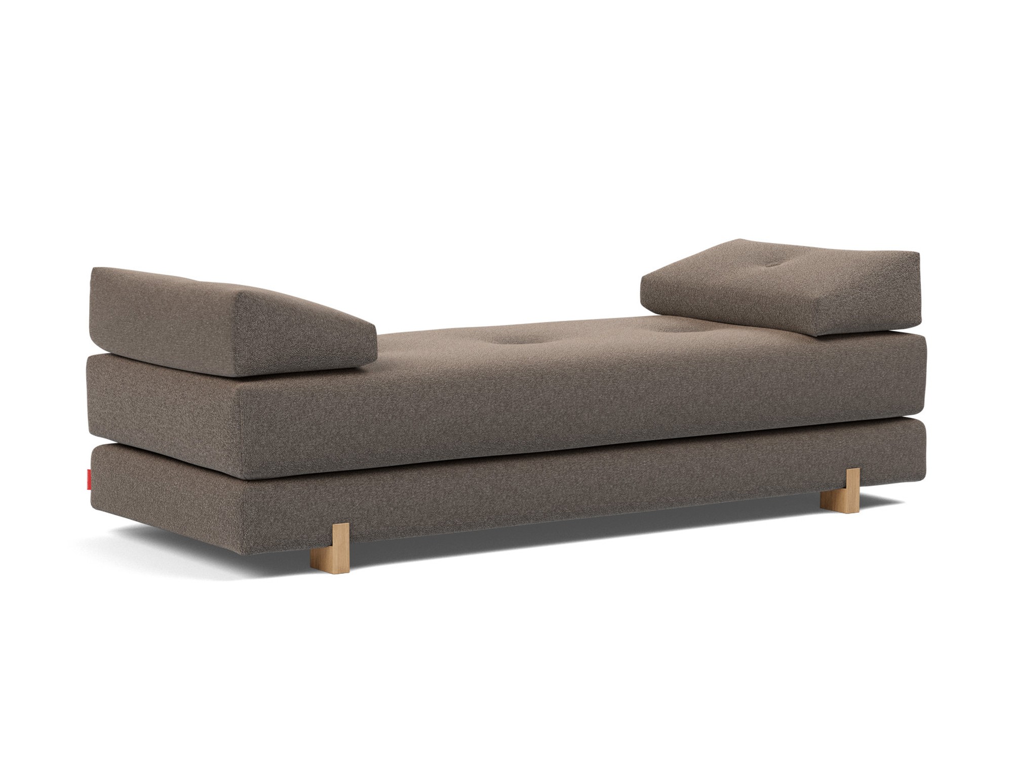 Tagesbett Sigmund Boucle Skandi 530-Taupe Beine Drip Eiche