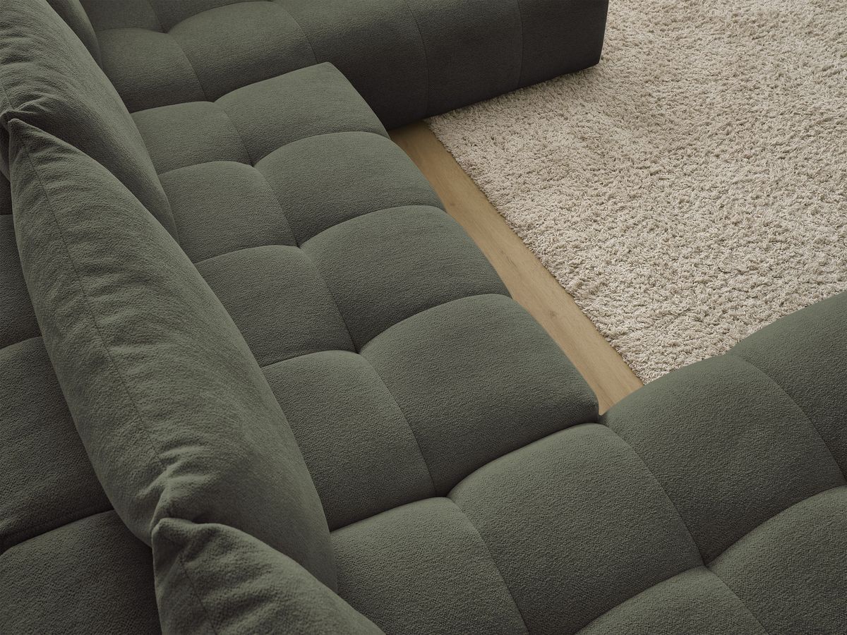 Bobochic Everest Wohnlandschaft, 6 Kissen Melange-Stoff Grün Ecke links