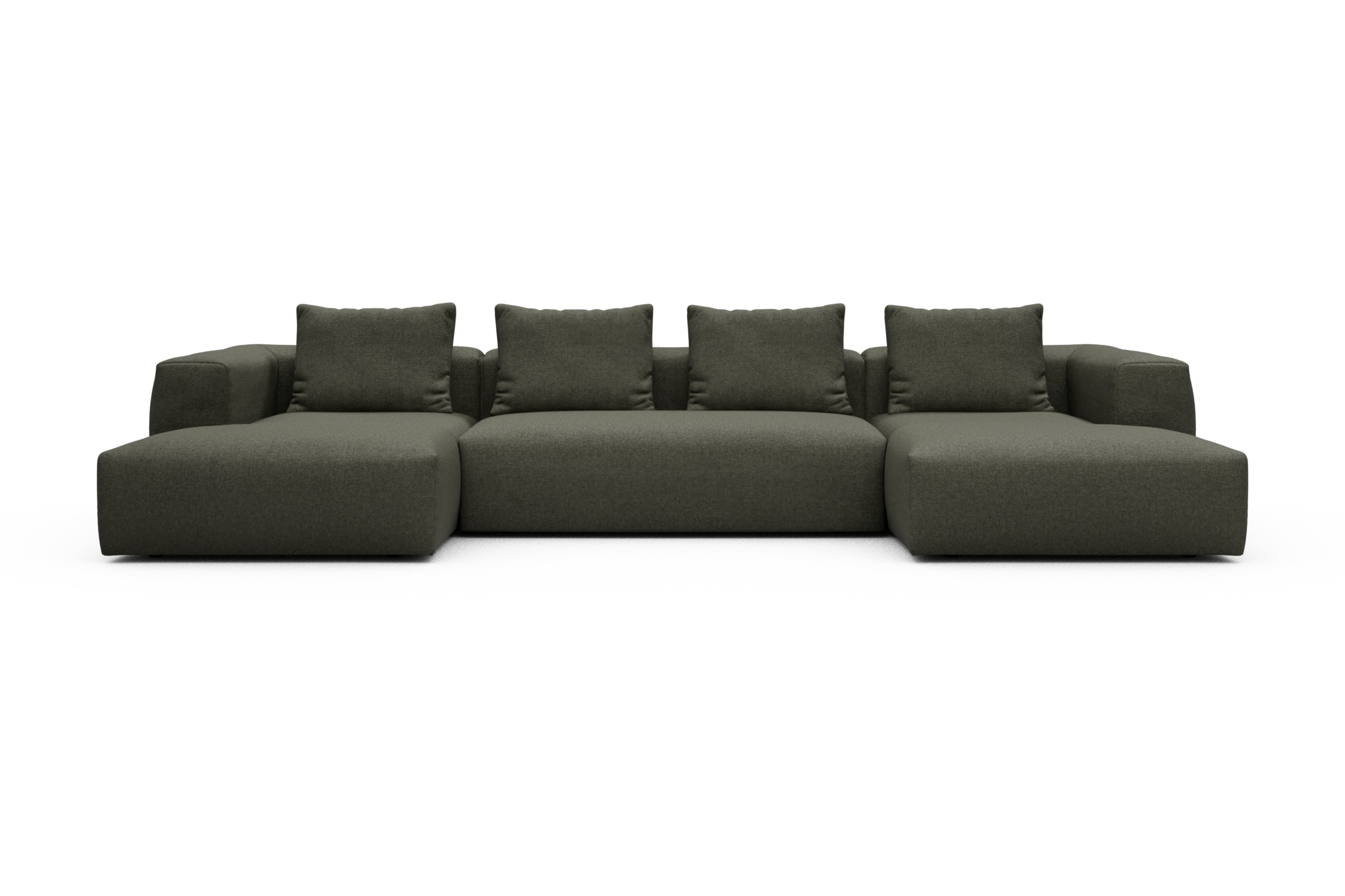 Skandi Home Wohnlandschaft Fred mit 2-Sitzer und Chaiselongue beidseitig Sama-Winter-Moss moebelfaktor