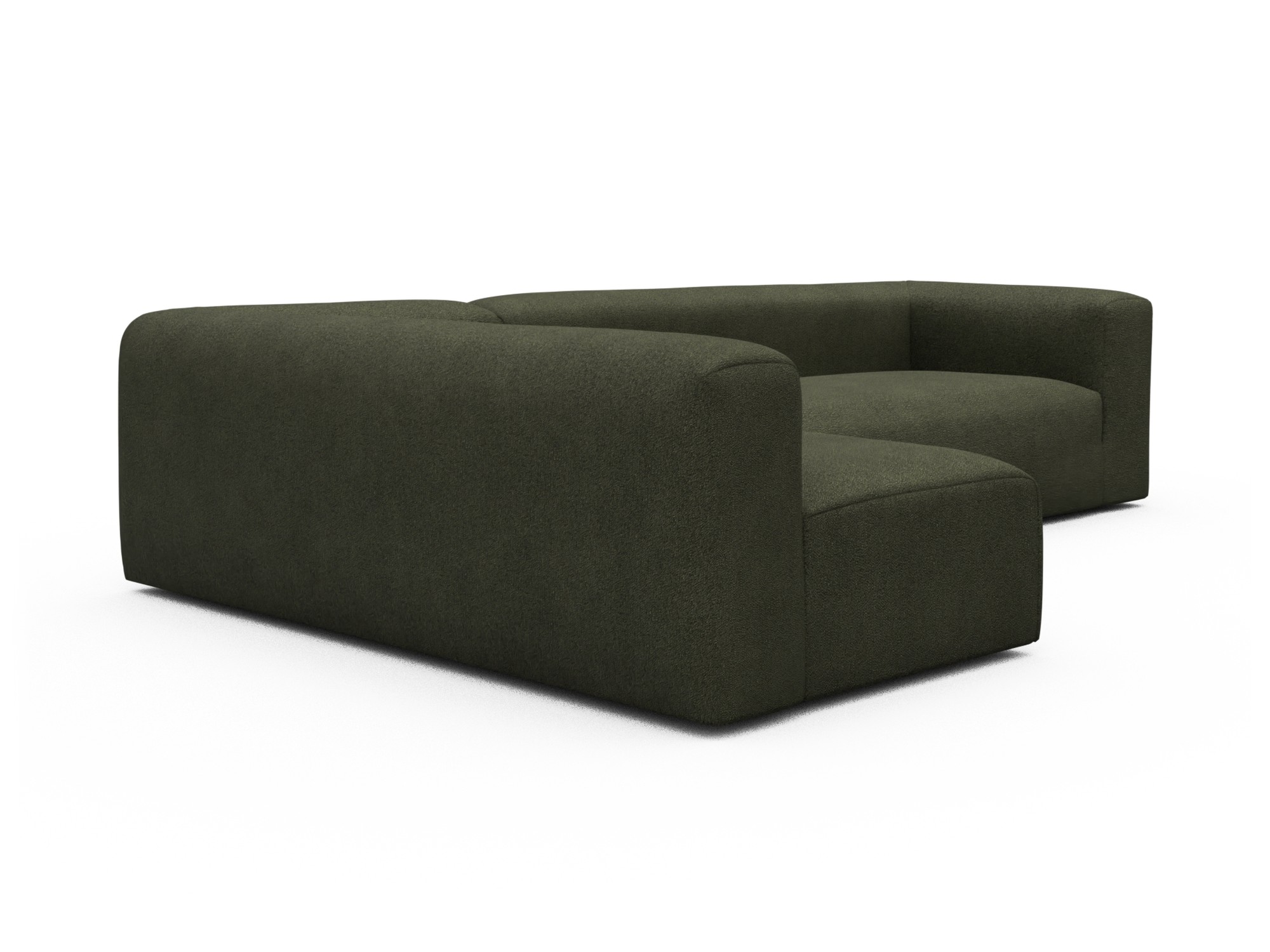 Skandi Home Ecksofa Fred 2x 2,5-Sitzer links offen Boucle-Forest-Green moebelfaktor
