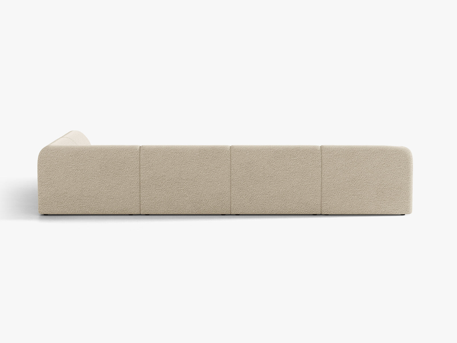 Micadoni Panorama-Ecksofa Miley 6-Sitzer Rechts Boucle Baloo Beige