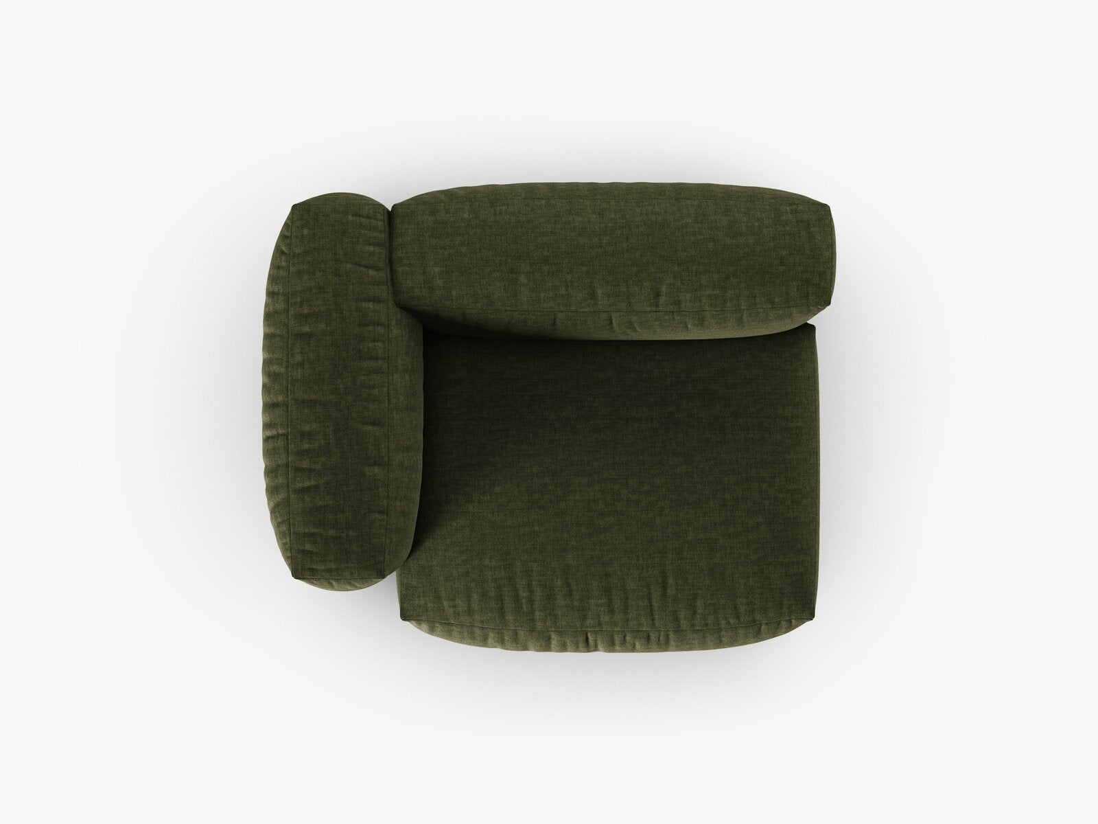 Micadoni Eckmodul mit Armlehne Martina 1-Sitzer 90cm Sitztiefe Links Strukturierter Stoff Boston Grün