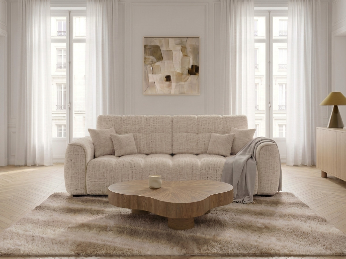 Bobochic Palais royal Sofa 3-Sitzer Chenille Beige