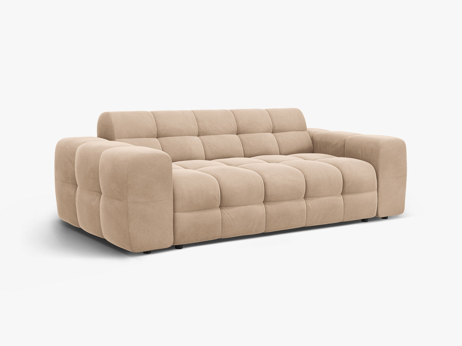 Micadoni Sofa Kendal 3-Sitzer Samt Mandel Beige