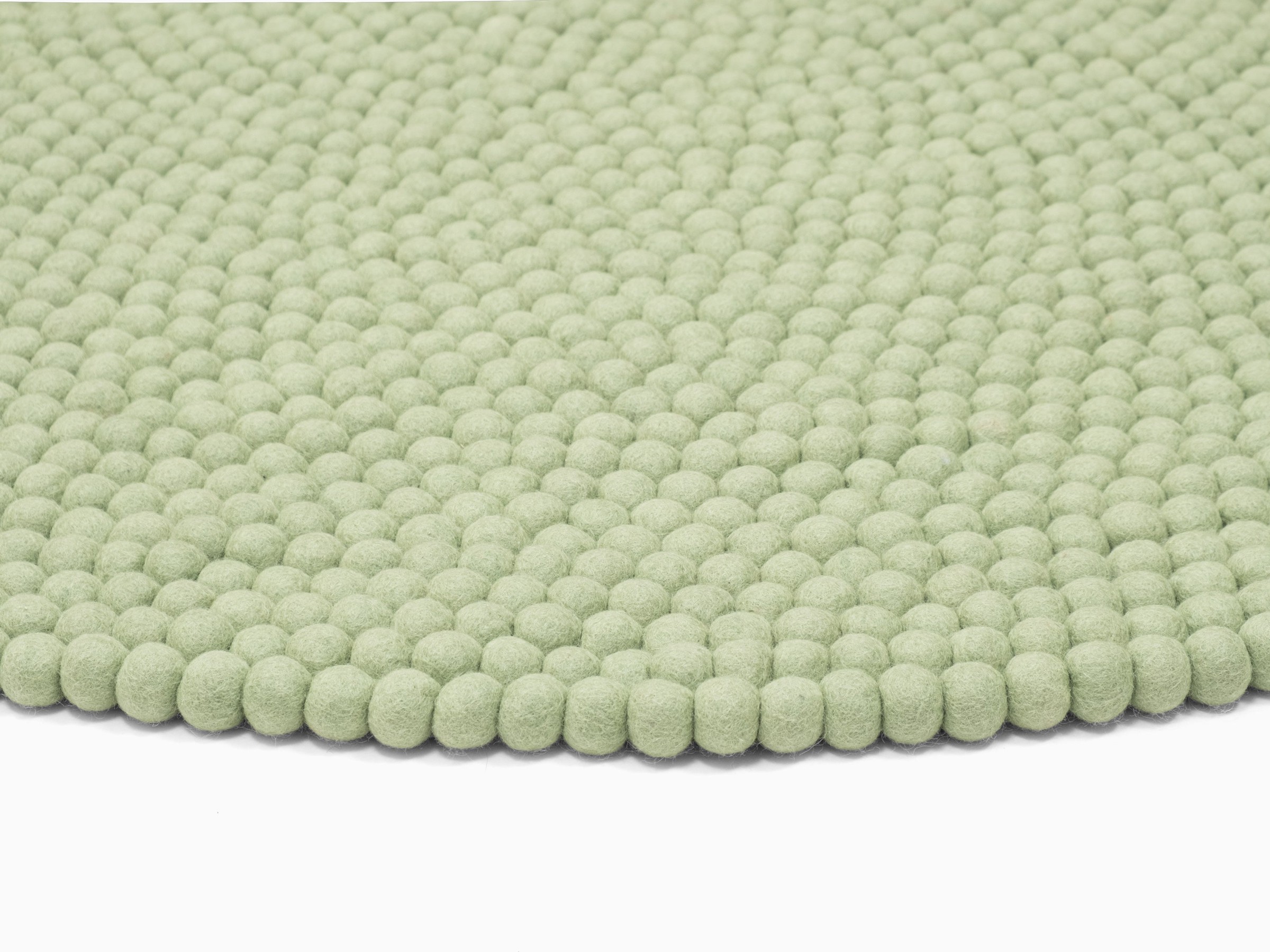 myfelt Lasse Filzkugelteppich Hellgrün rund Ø 50 cm