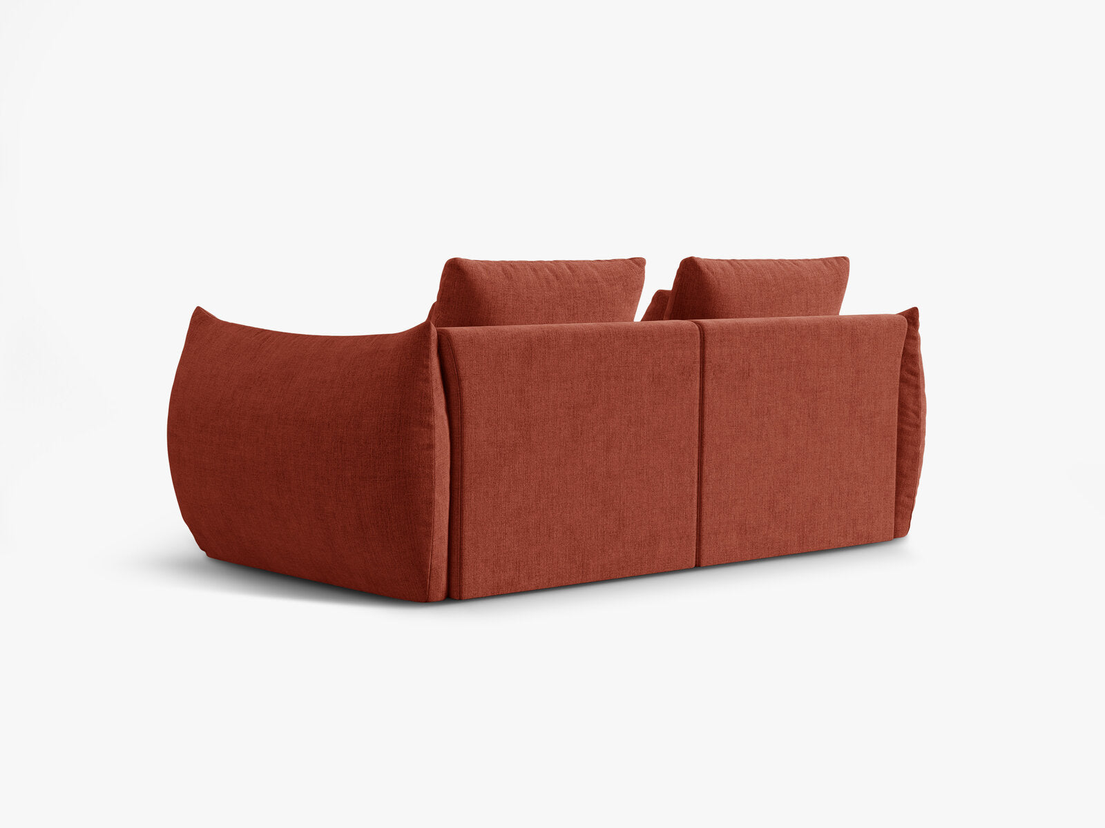 Micadoni Sofa Bloom 3-Sitzer Strukturierter Stoff Wind Kastanienbraun