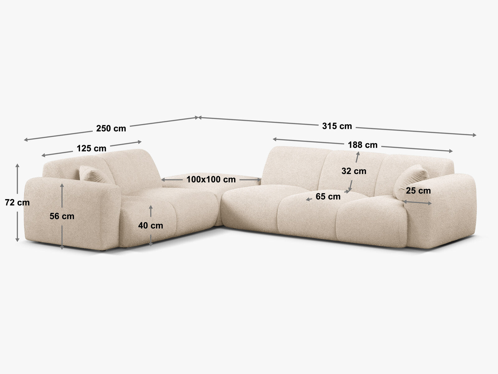 Micadoni Ecksofa Molino 6-Sitzer Links Chenille Eden Marineblau