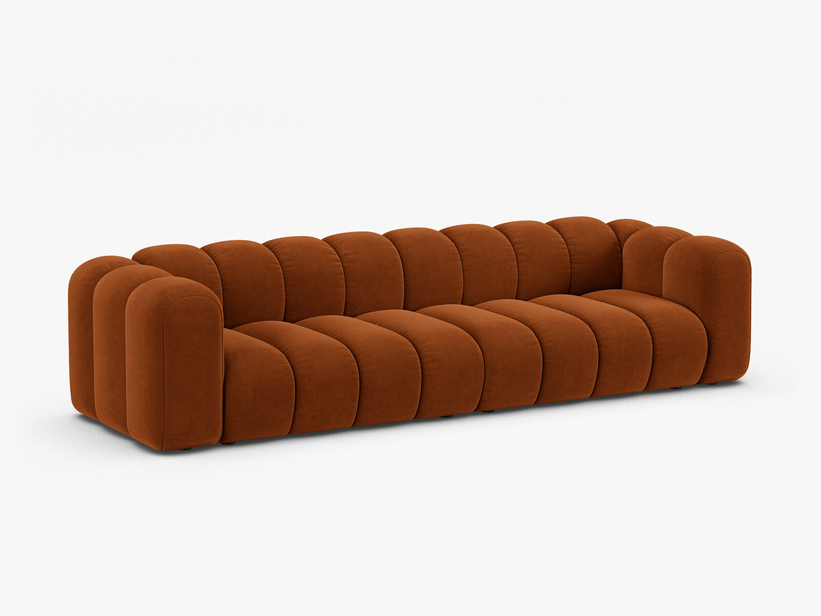 Micadoni Modulares Sofa Lupine 4-Sitzer Samt Salvador Terrakotta