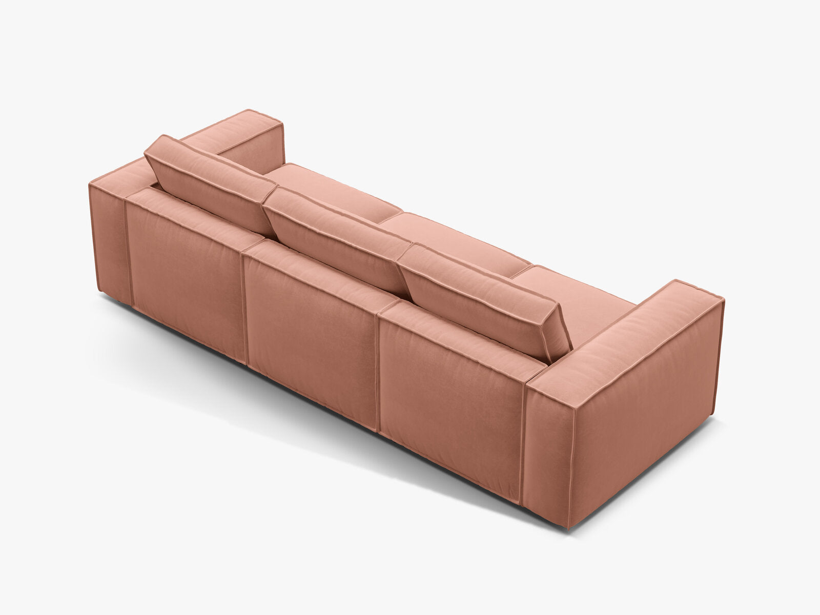 Micadoni modulares Sofa Pola 4-Sitzer Samt Salvador Rosa