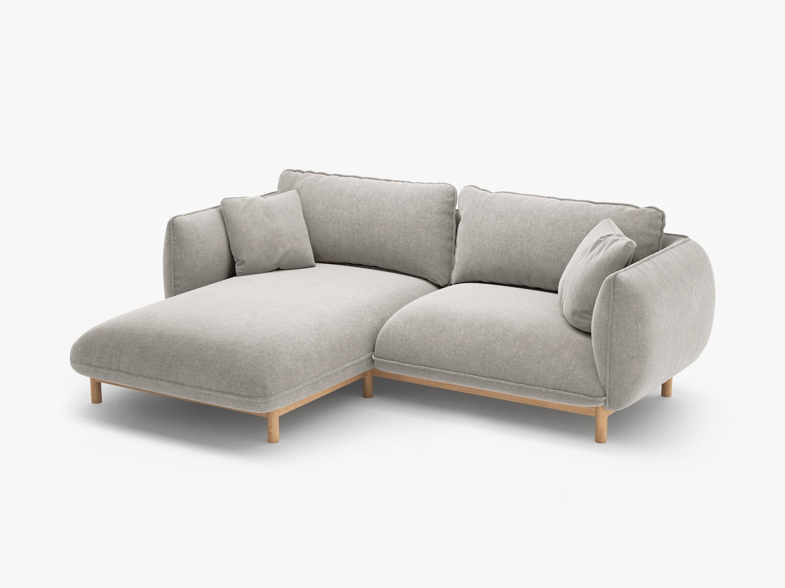 Micadoni Ada Ecksofa 3-Sitzer Links Strukturierter Stoff Wind Hellgrau