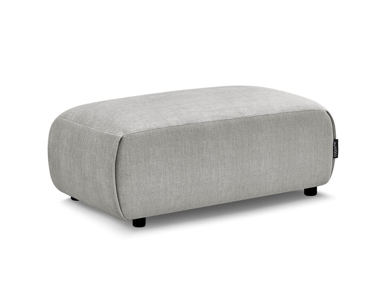 Bobochic Jana Pouf 63 × 114 cm Samt Hellgrau