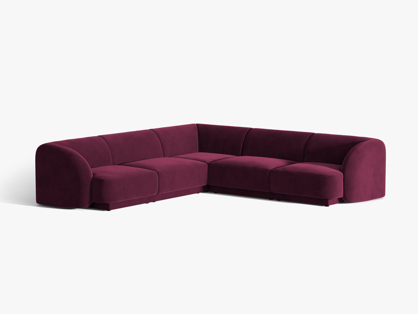 Micadoni 5-Sitzer Symmetrisches Ecksofa Miley Samt Venus Burgunder