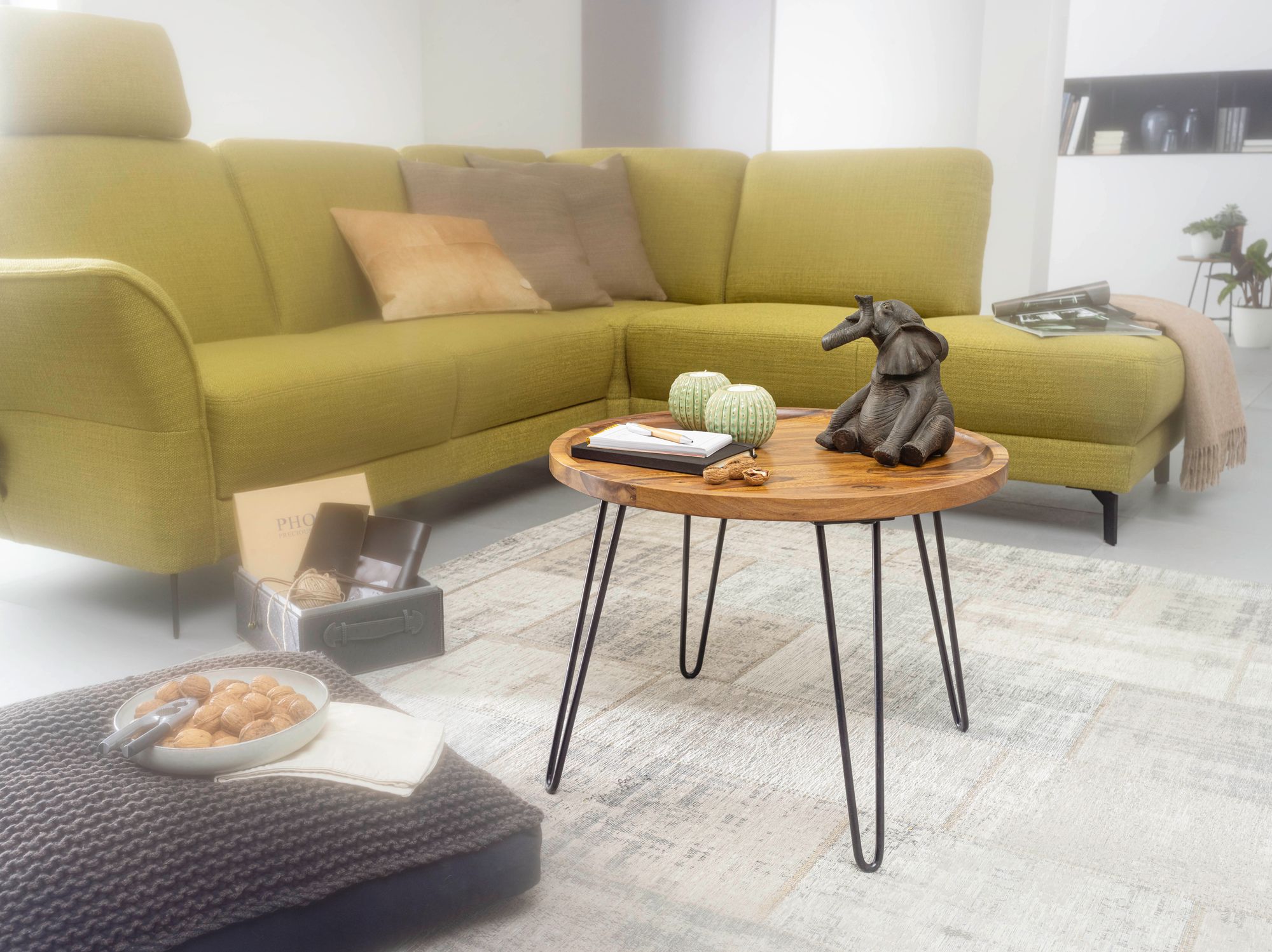 Couchtisch Skjervoy Sheesham Ø 60 × H 45 cm