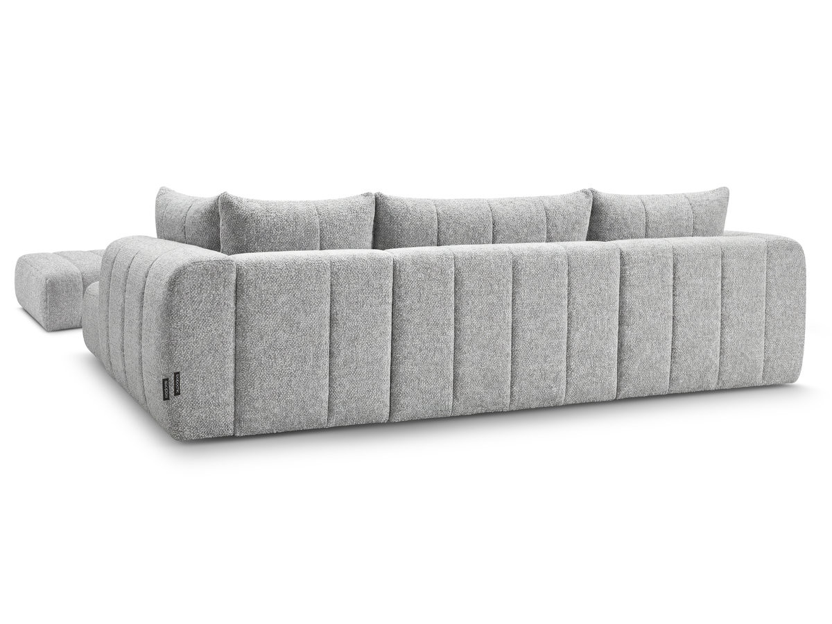 Bobochic Nesty Wohnlandschaft mit Pouf Melange-Stoff Hellgrau Ecke links