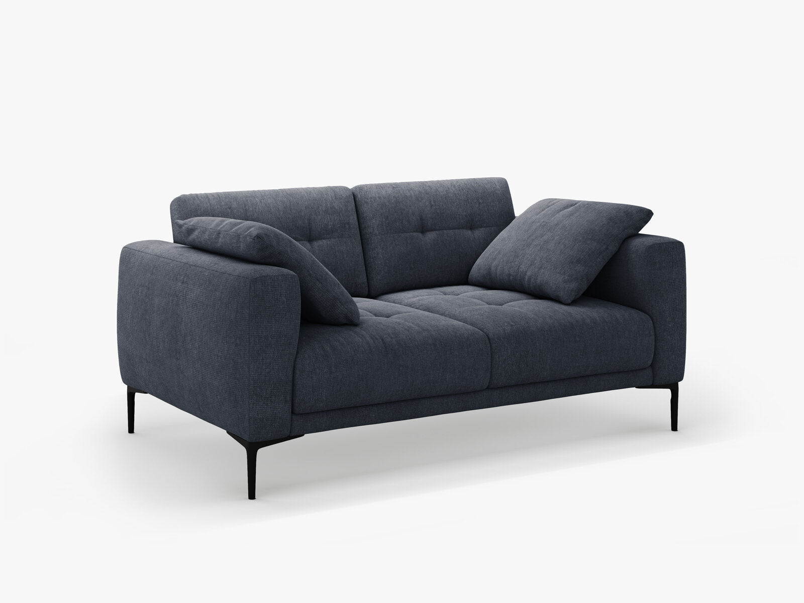 Micadoni Sofa Bemy 2-Sitzer Strukturierter Stoff Dunkelblau