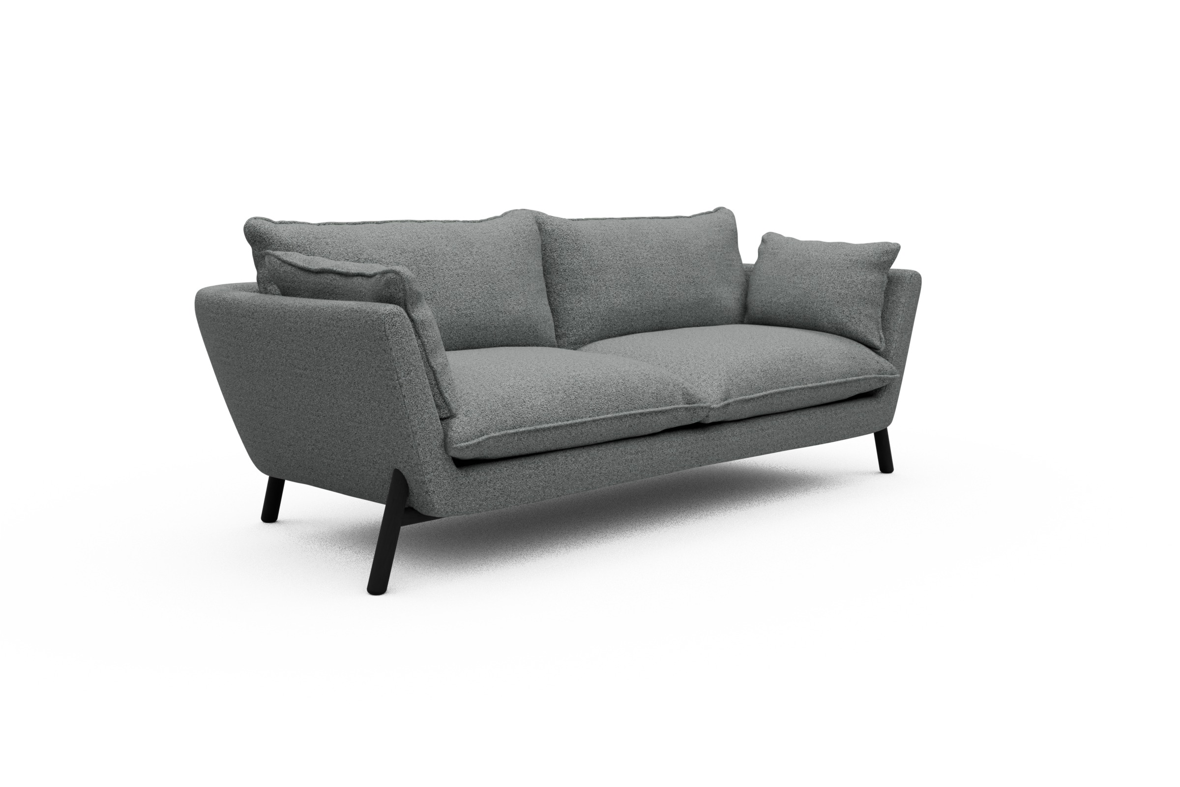 Sofa Emil PREMIUM 3-Sitzer Beinfarbe Eiche Schwarz Aivi-Gravet-Grey