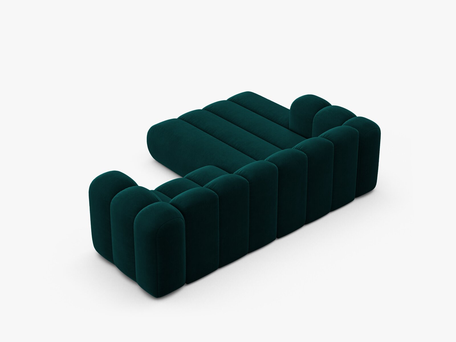 Micadoni Modulares Ecksofa Lupine 3-Sitzer Links Samt Venus Dunkel Petrol