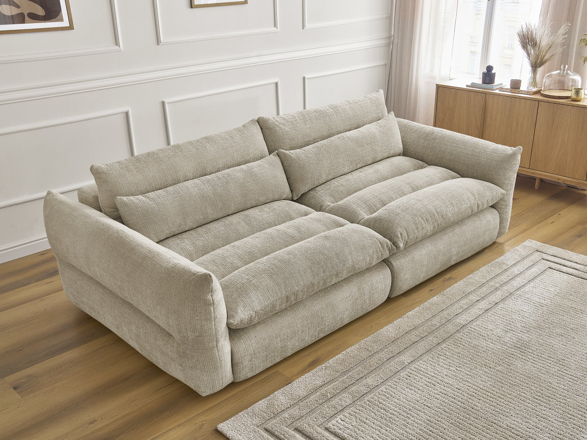 Bobochic Neil Sofa 3-Sitzer Strukturstoff Beige
