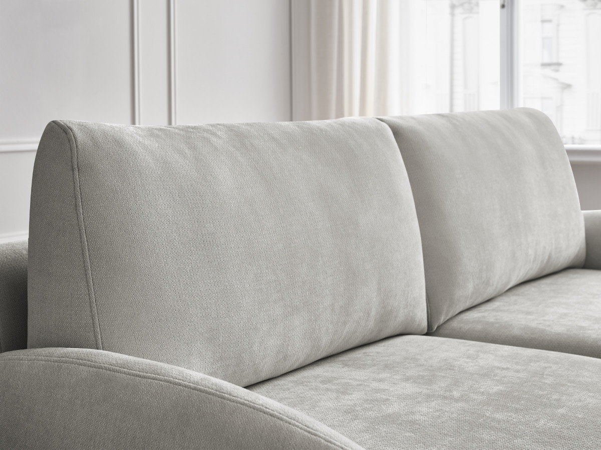 Bobochic Monica Schlafsofa 3-Sitzer mit Bettkasten Stoff Hellgrau