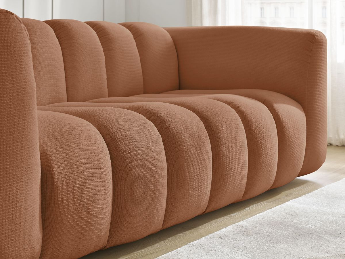 Bobochic Talia Sofa 3-Sitzer Melange-Stoff Orange