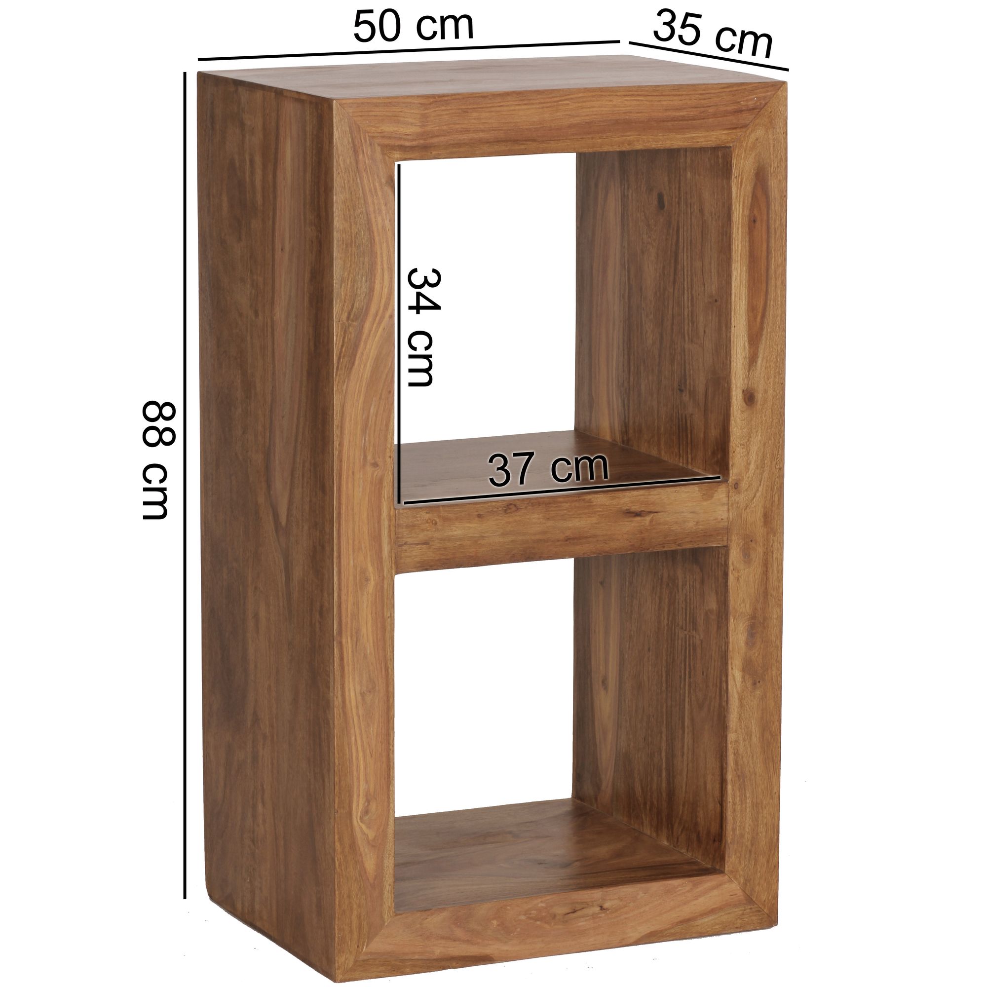 Standregal Andalsnes Sheesham Massivholz 50 × 35 × 88 cm