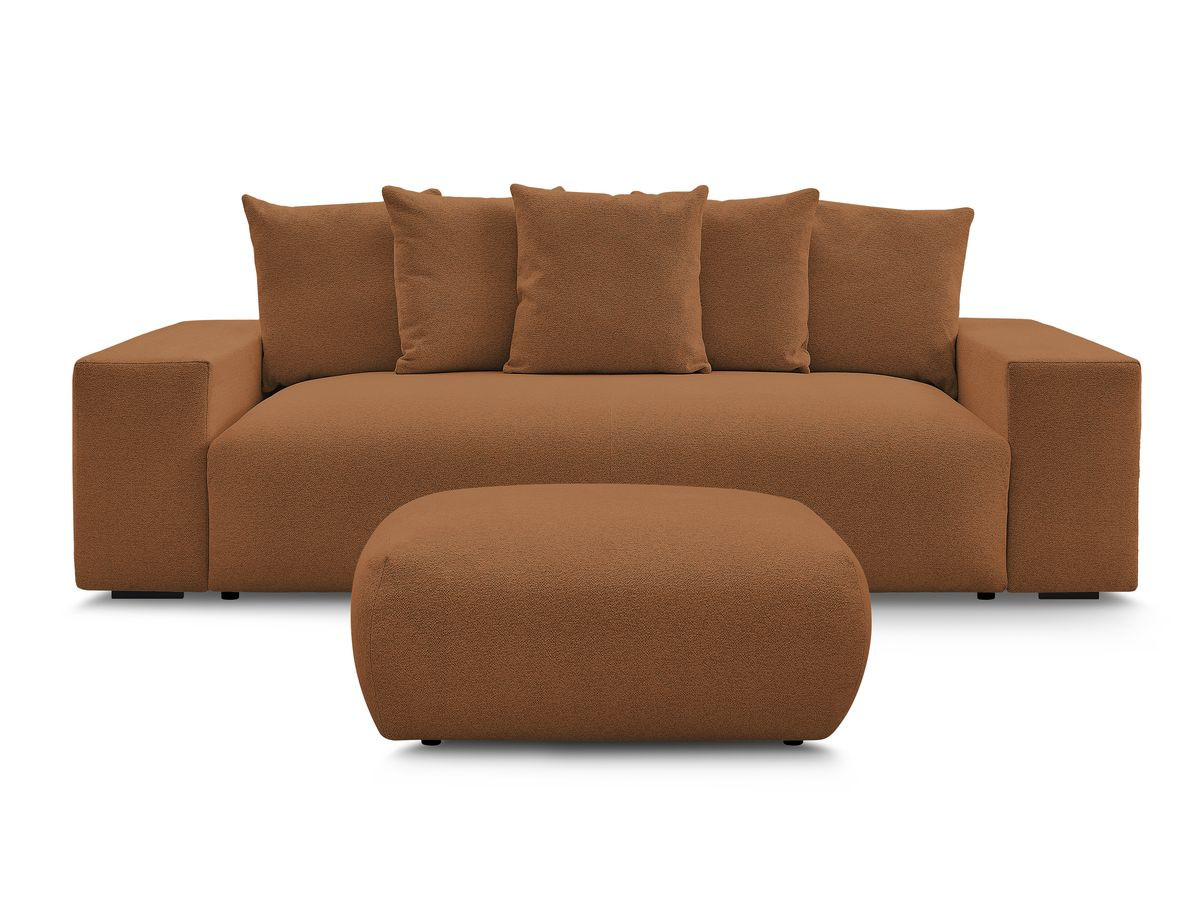 Bobochic Voltaire Sofa 4-Sitzer mit Pouf 280 × 124 cm Melange-Stoff Orange