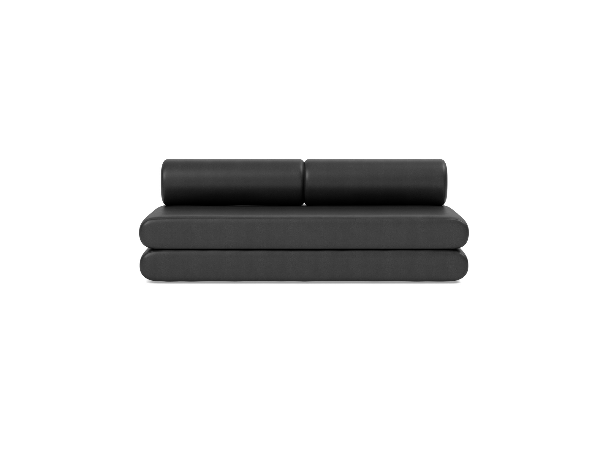 Tagesbett Circlus mit Rückenrollen Lederoptik Faunal 550-Black