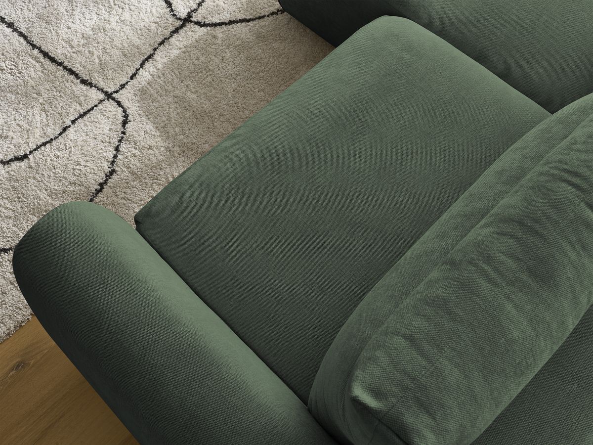 Bobochic Aden Ecksofa 246 × 152 cm Stoff Grün Ecke links
